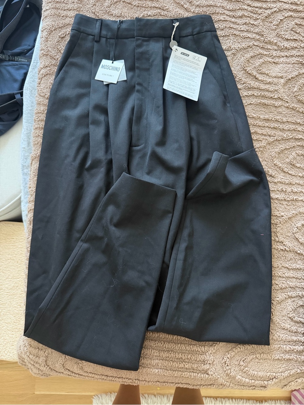 Moschino Black Pleated Dress Pants